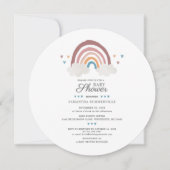 Regenboog Waterverf Script Chic Baby Borrel Kaart (Voorkant)