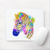 Regenboog Waterverf Spat Water Zebra Grafisch Muismat (Met muis)