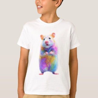 Regenboog Waterverf Staande Hamster Kinderen T-shirt