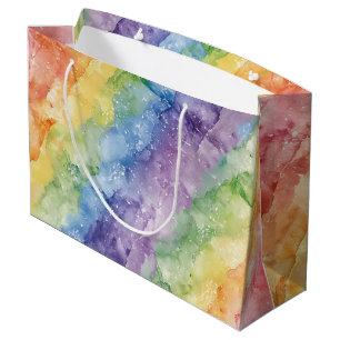 Regenboog Waterverf Strepen Patroon Groot Cadeauzakje