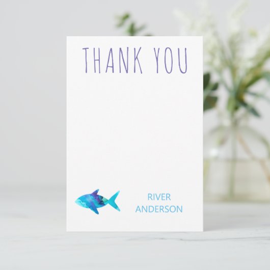 Regenboog Waterverf Vis onder het Zee Dank u Bedankkaart (Staand voorkant)