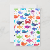 Regenboog Waterverf Vis onder het Zee Dank u Bedankkaart (Achterkant)