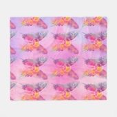 Regenboog Waterverf Vlinders Roze & Lavendel Fleece Deken (Voorkant (Horizontaal))