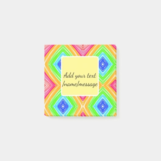 Regenboog waterverf voeg naam tekst aangepaste boo post-it® notes (Voorkant)