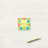 Regenboog waterverf voeg naam tekst aangepaste boo post-it® notes (Op bureau)