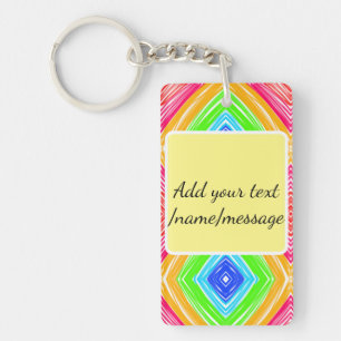 Regenboog waterverf voeg naam tekst aangepaste boo sleutelhanger