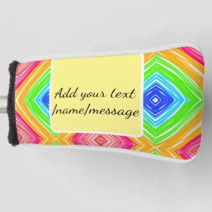Regenboog waterverf voeg naam tekst persoonlijke b golfheadcover