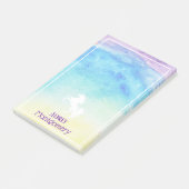 Regenboog Waterverf & Witte Eenhoorn Gepersonalise Post-it® Notes (Schuin)