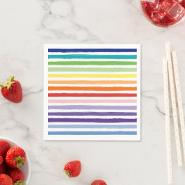 Regenboog Waterverfkwast Streep Patroon Servet