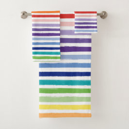 Regenboog Waterverfkwast Streeppatroon Bad Handdoek