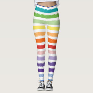 Regenboog Waterverfkwast Streeppatroon Leggings