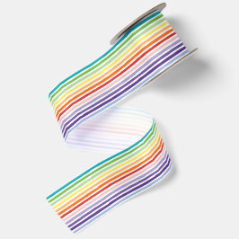 Regenboog Waterverfkwast Streeppatroon Satijnen Lint