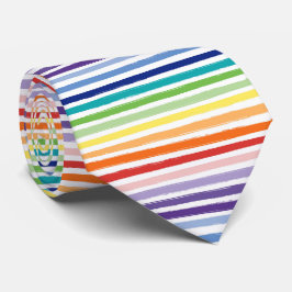 Regenboog Waterverfkwast Streeppatroon Stropdas