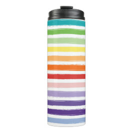 Regenboog Waterverfkwast Streeppatroon Thermosbeker
