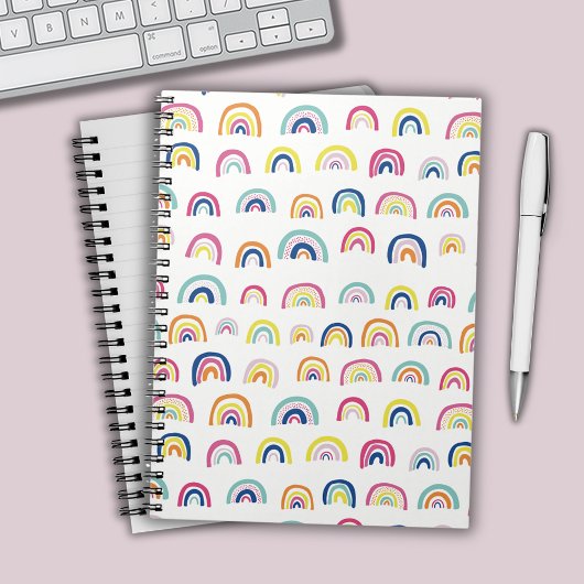 Regenboog waterverfpatroon notitieboek
