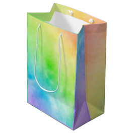 Regenboog waterverfschilderij met gepersonaliseerd medium cadeauzakje