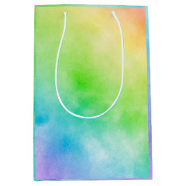 Regenboog waterverfschilderij met gepersonaliseerd medium cadeauzakje