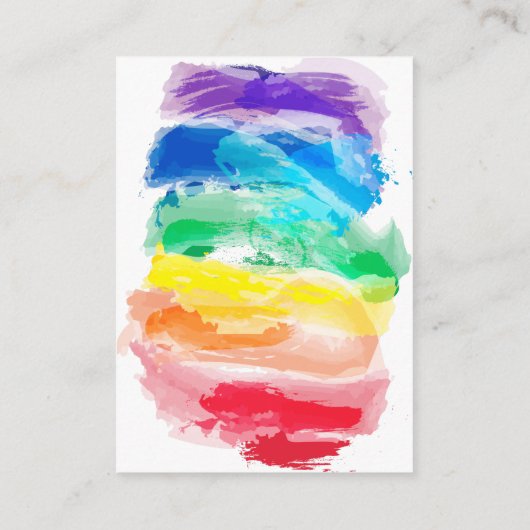 Regenboog Waterverven Bruiloft Receptie Enclosure Informatiekaartje (Achterkant)