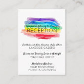 Regenboog Waterverven Bruiloft Receptie Enclosure Informatiekaartje (Voorkant)