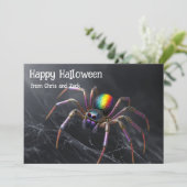 🌈🕷️Regenboog Web Magie Halloween kaart (Staand voorkant)