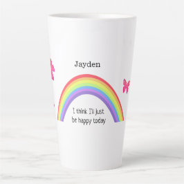 Regenboog, wees gelukkig vandaag. Vlinders en jouw Latte Mok