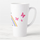 Regenboog, wees gelukkig vandaag. Vlinders en jouw Latte Mok (Rechts)