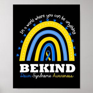 Regenboog wees wereld-down syndroom dag bewustzijn poster