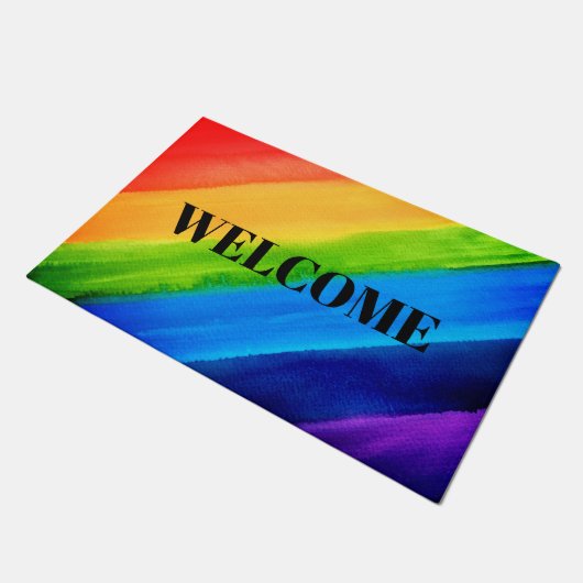 Regenboog Welkom Deurmat (Schuin)