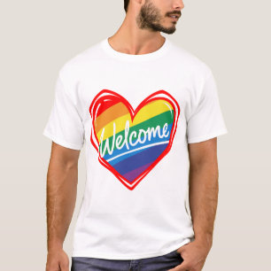 Regenboog Welkom Hart T-shirt