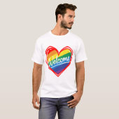 Regenboog Welkom Hart T-shirt (Voorkant volledig)