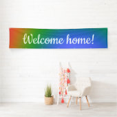 Regenboog "Welkom thuis" Spandoek (Insitu)