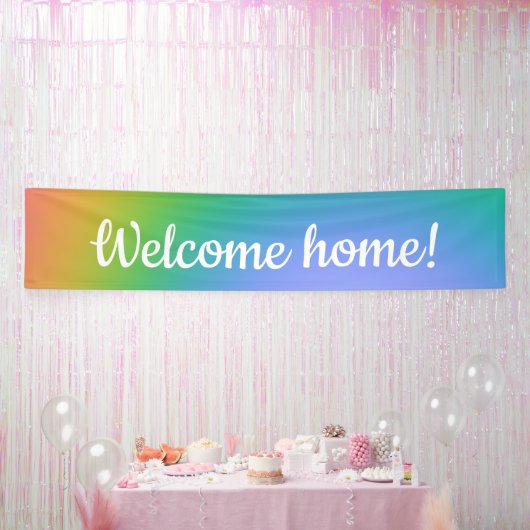 Regenboog "Welkom thuis" Spandoek (Feest)