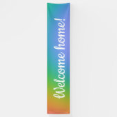 Regenboog "Welkom thuis" Spandoek (Verticaal)