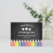 Regenboog Welkomstsjabloon voor Kleuterleidster Briefkaart (Staand voorkant)