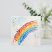 Regenboog wenskaart. kaart (Staand voorkant)