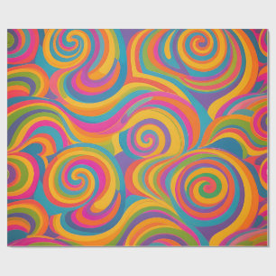 Regenboog Wervelende Abstracte Energie Cadeaupapier
