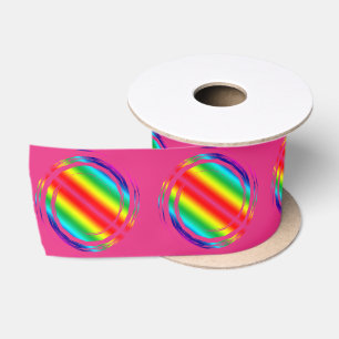 Regenboog wervelende polka dots cirkels satijnen lint