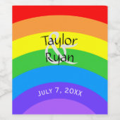  regenboog wijn etiket (Enkel label)