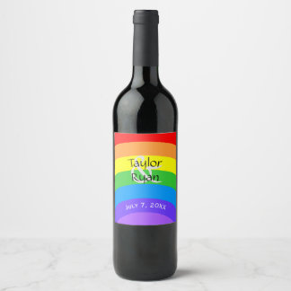 regenboog wijn etiket