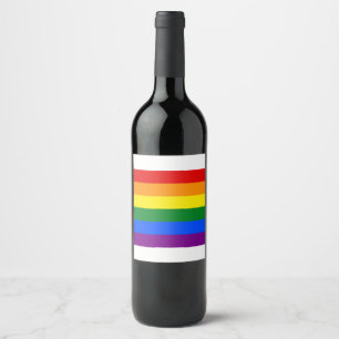 Regenboog wijnflesetiketten (set van 6) wijn etiket