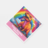 Regenboog Wild Een verjaardag T Rex Roze Servet (Hoek)