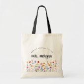 Regenboog Wildbloemen Kleuterschool Leraar Gift Tote Bag (Voorkant)