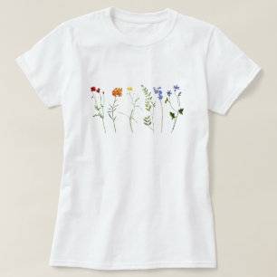 Regenboog Wilde Bloem LGBTQ Pride T-shirt
