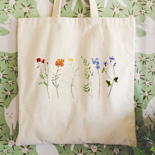 Regenboog Wilde Bloem LGBTQ Pride Tote Bag