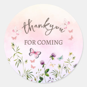 Regenboog Wilde Bloemen Dank Je Ronde Sticker