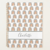 Regenboog wit rose goud grijs monogram naam 2025 planner (Voorkant)