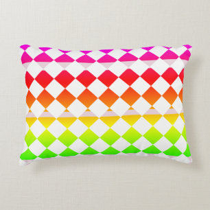 Regenboog witte diamant patroon accent kussen