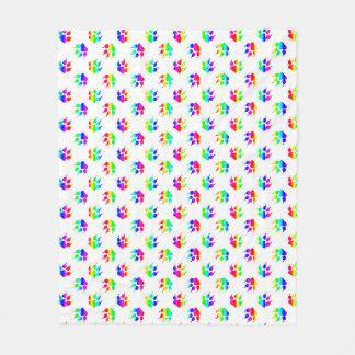 Regenboog Wolf Poot Fleece Deken