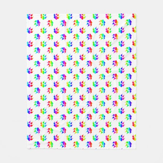 Regenboog Wolf Poot Fleece Deken (Voorkant)