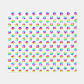 Regenboog Wolf Poot Fleece Deken (Voorkant (Horizontaal))
